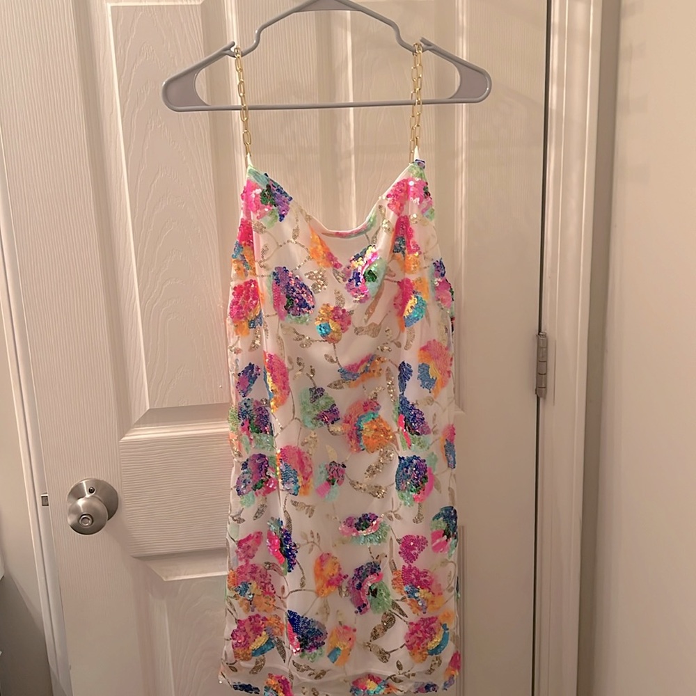 Colorful Sequin mini dress, Large